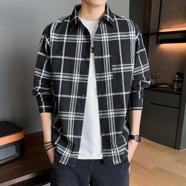 2021 autumn men trellises long sleeve loosely style teen trend to sanding male shirt is67, White;black
2021 autumn men trellises long sleeve loosely style teen trend to sanding male shirt is67, White;black