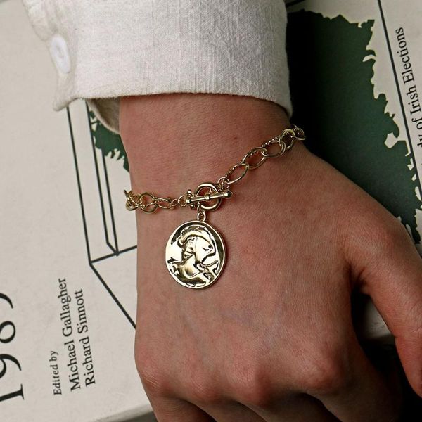 iparam vintage gold coin pendant ot buckle bracelet bohemian metal alloy layered thick chain bracelet friend couple jewelry, Black
iparam vintage gold coin pendant ot buckle bracelet bohemian metal alloy layered thick chain bracelet friend couple jewelry, Black