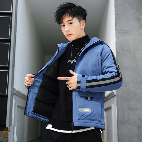 thickened warm padded clothing 2020 new korean fashion cold proof coat men's winter down cotton jacket, Black
thickened warm padded clothing 2020 new korean fashion cold proof coat men's winter down cotton jacket, Black