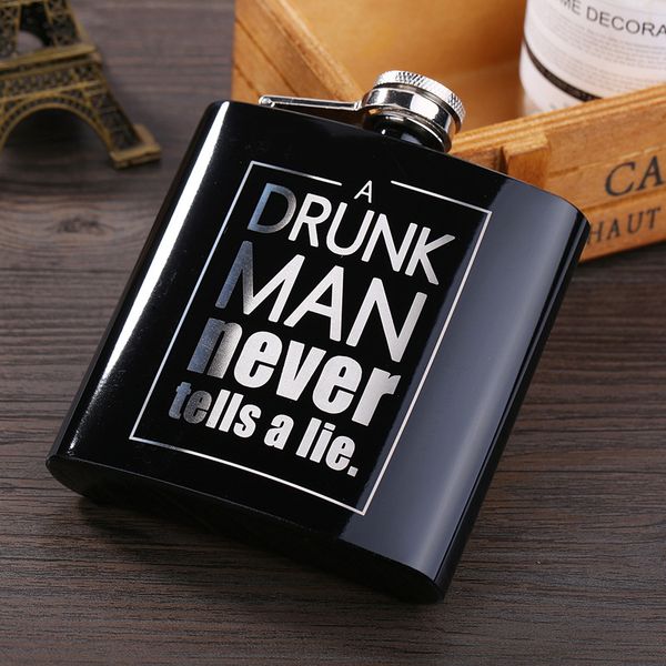 6oz wine bottle light black hip flask stainless steel english letter pattern wines pot new arrival 10 8dy l1
6oz wine bottle light black hip flask stainless steel english letter pattern wines pot new arrival 10 8dy l1