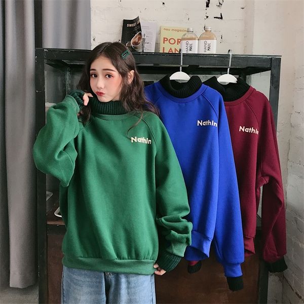 melifle winter warm green silk sweatshirt for women long sleeve pure soft hoodies fashion korean loose velvet thick clothes 201204, Black
melifle winter warm green silk sweatshirt for women long sleeve pure soft hoodies fashion korean loose velvet thick clothes 201204, Black