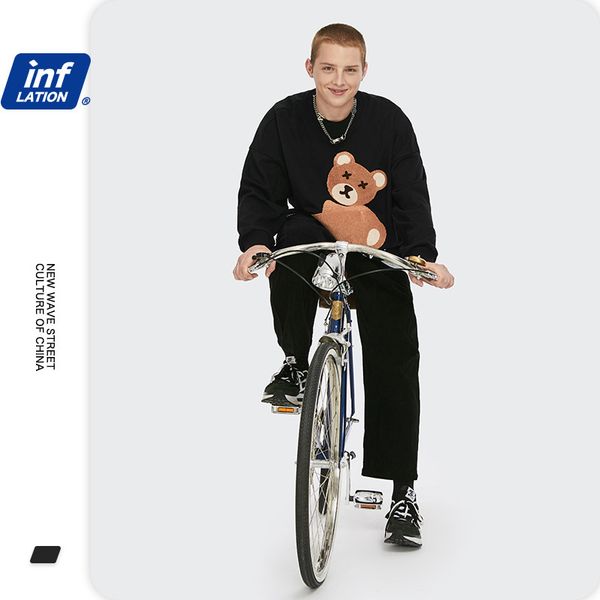inf men's clothing - autumn and winter 2020 new fashion brand cartoon crooked bear embroidered letter loose versatile round collar swea, Black
inf men's clothing - autumn and winter 2020 new fashion brand cartoon crooked bear embroidered letter loose versatile round collar swea, Black