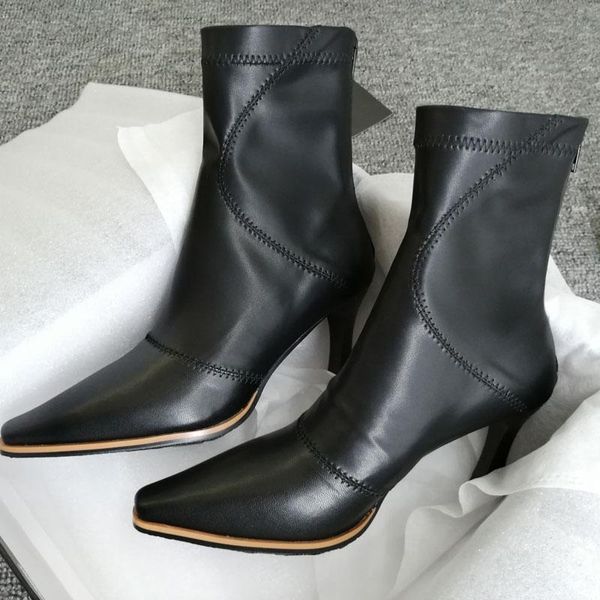 new pointed toe ankle boots women fashion zipper high heels botines mujer leather botas mujer 2020 winter shoes women, Black
new pointed toe ankle boots women fashion zipper high heels botines mujer leather botas mujer 2020 winter shoes women, Black