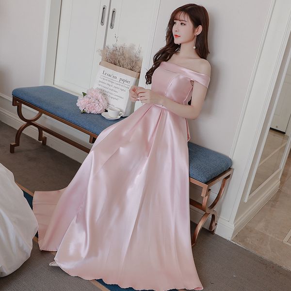 new elegant boat neck floor-length simple satin ladies evening dress empire a-line dance party dresses graduation hostess 98089, White;pink
new elegant boat neck floor-length simple satin ladies evening dress empire a-line dance party dresses graduation hostess 98089, White;pink