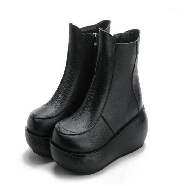 spring fashion vintage genuine leather flat platform ankle boots women winter warm plush casual soft bottom short zip boots1, Black
spring fashion vintage genuine leather flat platform ankle boots women winter warm plush casual soft bottom short zip boots1, Black