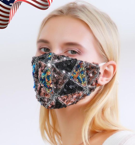 fashion bling bling 3d sequins face mask dustproof protective masks washable reusable elastic earloop mouth cycling mask 3 colors
fashion bling bling 3d sequins face mask dustproof protective masks washable reusable elastic earloop mouth cycling mask 3 colors