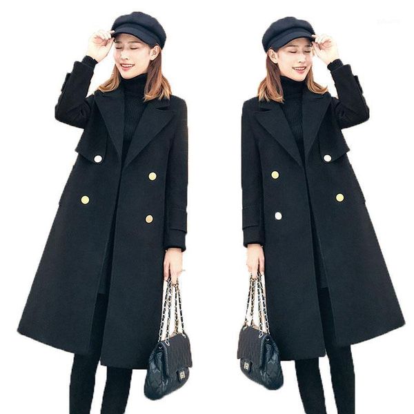 new female fashion temperament elegant woolen coat 2020 korean medium and long sectionthicken warm women outwear1, Black
new female fashion temperament elegant woolen coat 2020 korean medium and long sectionthicken warm women outwear1, Black