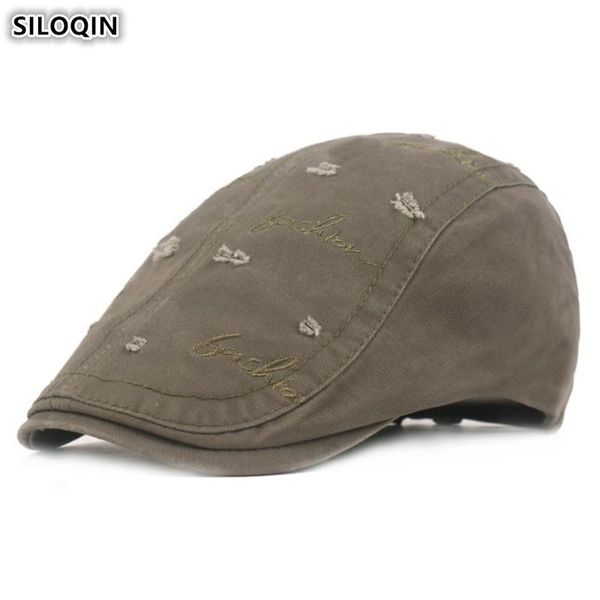 siloqin letter embroidery cotton men's beret novelty literary retro youth tongue caps adjustable size women's personality cap, Blue;gray
siloqin letter embroidery cotton men's beret novelty literary retro youth tongue caps adjustable size women's personality cap, Blue;gray