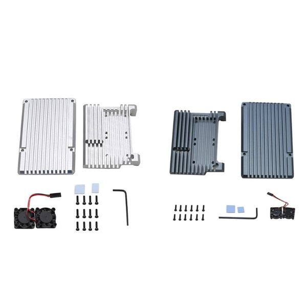 fans & coolings for raspberry pi 4 4b aluminum case enclosure cnc cover with heatsink cooling dual fan model b(gray)
fans & coolings for raspberry pi 4 4b aluminum case enclosure cnc cover with heatsink cooling dual fan model b(gray)