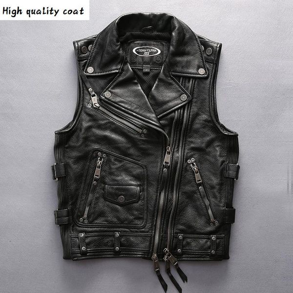 style new shipping men cowhide motorcycle rider genuine leather vest double zipper sleeveless coat, Black;white
style new shipping men cowhide motorcycle rider genuine leather vest double zipper sleeveless coat, Black;white