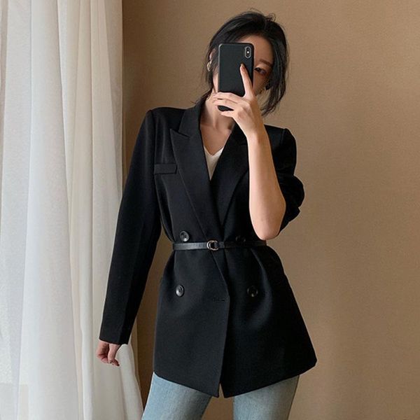 women blazer spring casual women double breast blazer pockets jackets female retro suits coat feminino blazers, White;black
women blazer spring casual women double breast blazer pockets jackets female retro suits coat feminino blazers, White;black