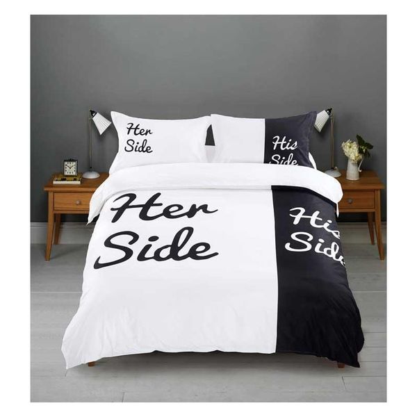 wholesale- her side/his side 3/4pcs bedding sets couple double bed black&white bed linen couples duvet cover set /king size gift 4qhaj
wholesale- her side/his side 3/4pcs bedding sets couple double bed black&white bed linen couples duvet cover set /king size gift 4qhaj