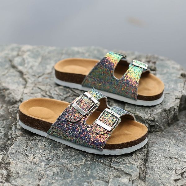 kids glitter slippers girls slipper summer beach children cork sandals sequins family shoes leopard barefoot flats y200619, Black;red
kids glitter slippers girls slipper summer beach children cork sandals sequins family shoes leopard barefoot flats y200619, Black;red