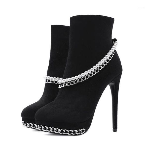 rimocy super high heels ankle boots for women autumn 2021 elegant ladies pearls chain platform flock short booties shoes woman1, Black
rimocy super high heels ankle boots for women autumn 2021 elegant ladies pearls chain platform flock short booties shoes woman1, Black