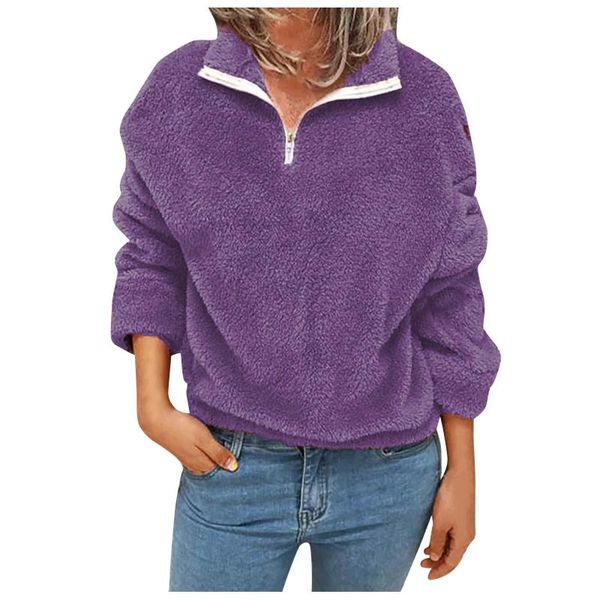 plush pullover sweatshirt winter ladies long-sleeved double-sided plush fashion women zipper patchwork long sleeves, White
plush pullover sweatshirt winter ladies long-sleeved double-sided plush fashion women zipper patchwork long sleeves, White
