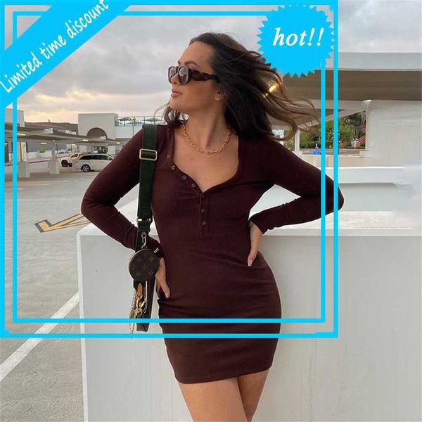 women slender bodycon dress v-neck button with long mouwen effen colour bill dresses for women's party club vestiods streetwear, Black
women slender bodycon dress v-neck button with long mouwen effen colour bill dresses for women's party club vestiods streetwear, Black