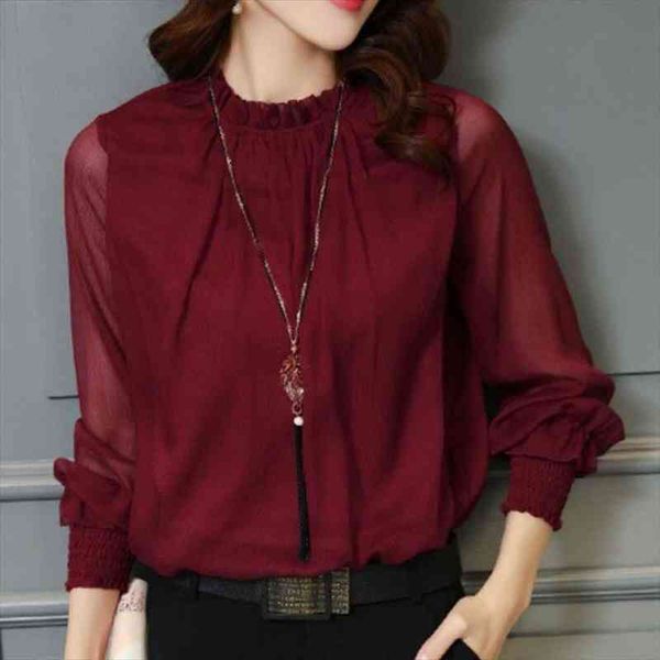 autumn women blouses office mesh chiffon shirt casual long sleeve slim shirts work ladies stand neck blouse with necklace, White
autumn women blouses office mesh chiffon shirt casual long sleeve slim shirts work ladies stand neck blouse with necklace, White
