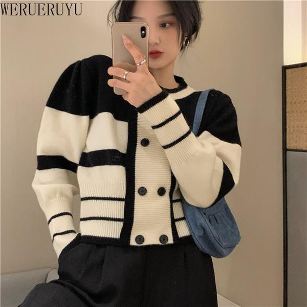women's sweaters werueruyu knitted short sweater for women clothing autumn jacket wool cute vintage 2021, White;black
women's sweaters werueruyu knitted short sweater for women clothing autumn jacket wool cute vintage 2021, White;black