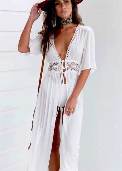 fashion summer womens solid beach bikini cover up long kaftan dress summer boho maxi dress swimsuit, White;black
fashion summer womens solid beach bikini cover up long kaftan dress summer boho maxi dress swimsuit, White;black