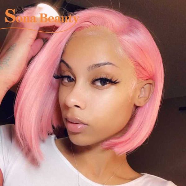 pink lace front human hair wig brazilian short bob lace front wigs for black women 13x1x4 t part wig, Black;brown
pink lace front human hair wig brazilian short bob lace front wigs for black women 13x1x4 t part wig, Black;brown