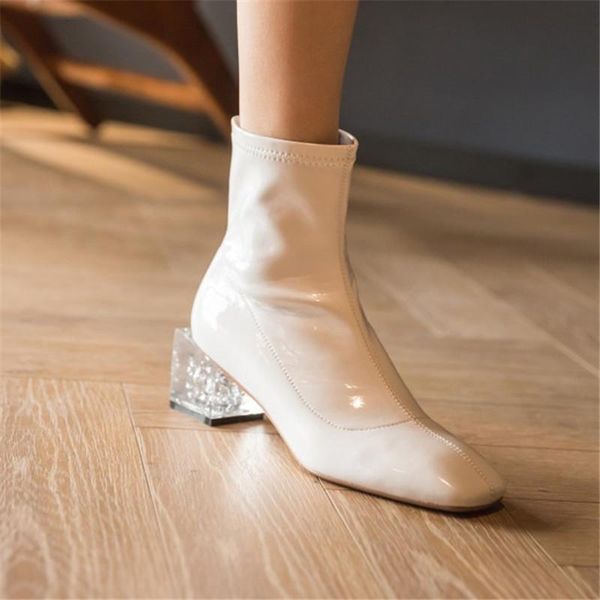 pxelena brand new crystal strange high heels ankle boots women natural genuine patent leather autumn short boots plus size 34-43, Black
pxelena brand new crystal strange high heels ankle boots women natural genuine patent leather autumn short boots plus size 34-43, Black