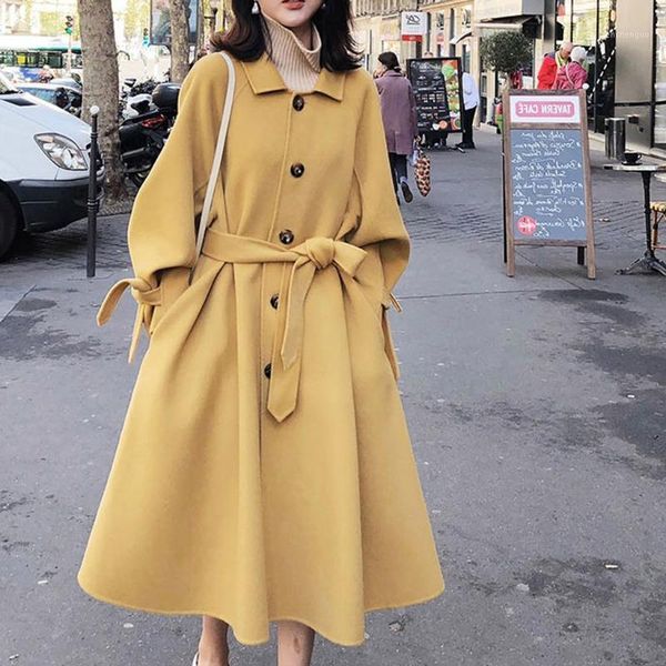 nice spring autumn plus size wool coat women loose a-line long sleeved turn-down medium long yellow korean coat casacos#j311, Black
nice spring autumn plus size wool coat women loose a-line long sleeved turn-down medium long yellow korean coat casacos#j311, Black