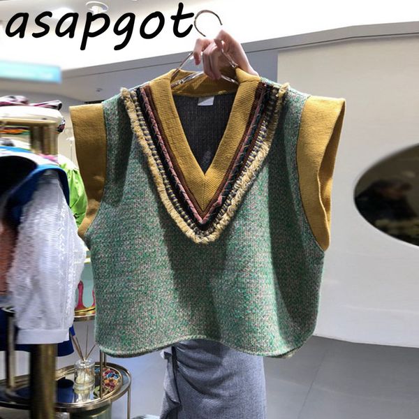 korean chic loose v neck tassel shrug sleeveless vest sweaters oversize vintage casual new 2020 winter fashion tweed patchwork h1211, White;black
korean chic loose v neck tassel shrug sleeveless vest sweaters oversize vintage casual new 2020 winter fashion tweed patchwork h1211, White;black