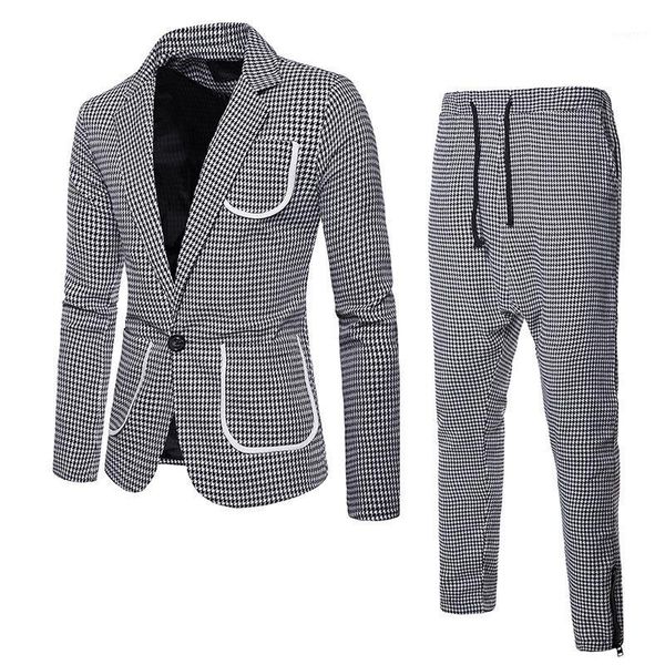 men's suit fashion slim red green gray men's check suit party casual two-piece (jacket + pants)1, White;black 
men's suit fashion slim red green gray men's check suit party casual two-piece (jacket + pants)1, White;black