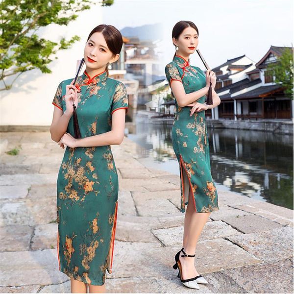 ethnic clothing women chinese cheongsam dress vintage short sleeve elegant qipao floral stand collar ladies festival party split wedding, Red
ethnic clothing women chinese cheongsam dress vintage short sleeve elegant qipao floral stand collar ladies festival party split wedding, Red