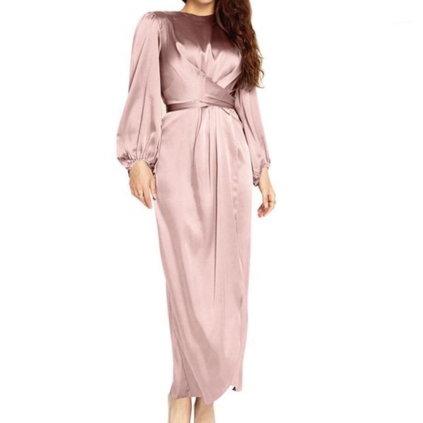 women arab muslim satin puff long sleeve maxi dress solid cross wrap front self-tie waist abaya dubai turkey hijab robe kaftan1, Red
women arab muslim satin puff long sleeve maxi dress solid cross wrap front self-tie waist abaya dubai turkey hijab robe kaftan1, Red