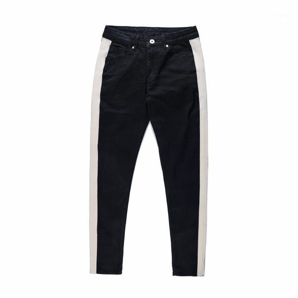 2018fog high street retro sporty street white edge washing water retro elasticity slim fit pants jeans fashion man1, Blue
2018fog high street retro sporty street white edge washing water retro elasticity slim fit pants jeans fashion man1, Blue