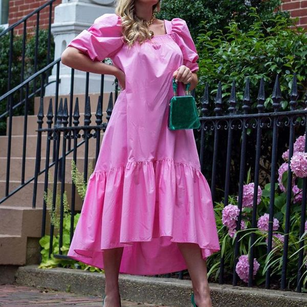 retro long dress women solid pink ruffled short sleeve square neck loose dress autumn elegant inregular dresses vestidos, Black;gray
retro long dress women solid pink ruffled short sleeve square neck loose dress autumn elegant inregular dresses vestidos, Black;gray
