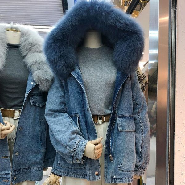 winter new korean version of big hair collar haze blue medium length thickened denim coat denim cotton padded woman1, Black
winter new korean version of big hair collar haze blue medium length thickened denim coat denim cotton padded woman1, Black