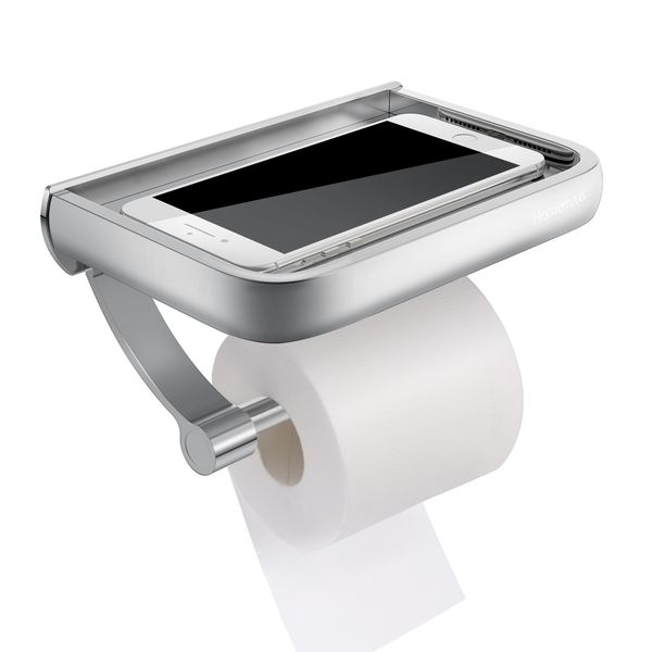 homemaxs wall mount aluminum tissue paper holder toilet roll dispenser with phone storage shelf for bathroom
homemaxs wall mount aluminum tissue paper holder toilet roll dispenser with phone storage shelf for bathroom