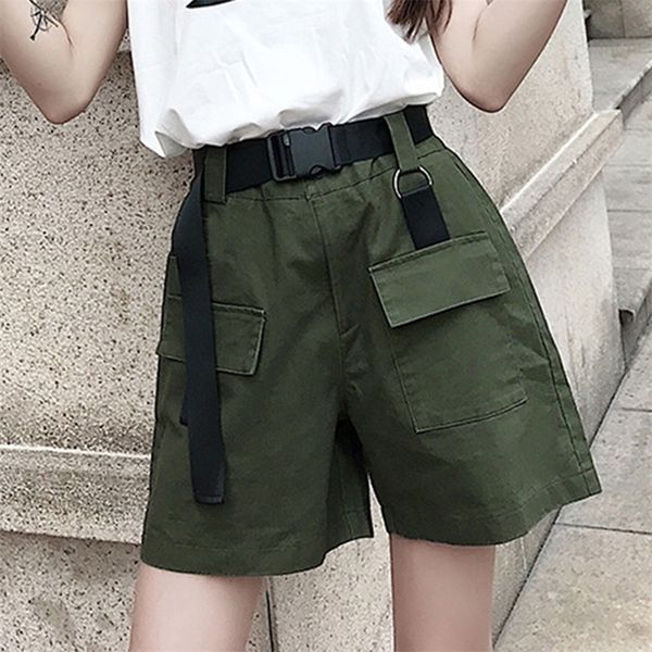 plus size women summer shorts with belt fashion casual streetwear cargo shorts feminino army green short femme short mujer y200512, White;black
plus size women summer shorts with belt fashion casual streetwear cargo shorts feminino army green short femme short mujer y200512, White;black