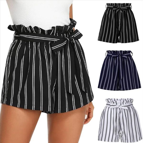 womens fashion shorts women retro stripe casual fit elastic waist pocket shorts with string drop shipping, White;black
womens fashion shorts women retro stripe casual fit elastic waist pocket shorts with string drop shipping, White;black