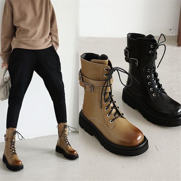 pxelena women punk goth motorcycle boots chunky med heel platform shoes 2020 winter buckle rivet combat boots plus size, Black
pxelena women punk goth motorcycle boots chunky med heel platform shoes 2020 winter buckle rivet combat boots plus size, Black