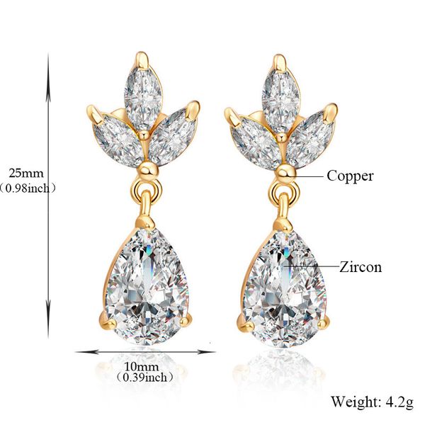 elegant cubic zirconia gold bridal plated women's teardrop floral leaf cz dangle earrings crystal rhinestone wedding earring jewelry, Silver
elegant cubic zirconia gold bridal plated women's teardrop floral leaf cz dangle earrings crystal rhinestone wedding earring jewelry, Silver
