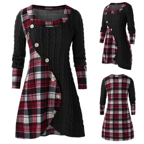 women's sweaters ugly sweater plus size women o-neck long sleeve plaid botton pachwork asymmetric ropa mujer1, White;black
women's sweaters ugly sweater plus size women o-neck long sleeve plaid botton pachwork asymmetric ropa mujer1, White;black