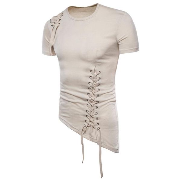 men's t-shirts men shoulder strape design t shirt solid color irregular hem fashion hip hop streetwear tshirt slim skinny funny tee, White;black
men's t-shirts men shoulder strape design t shirt solid color irregular hem fashion hip hop streetwear tshirt slim skinny funny tee, White;black