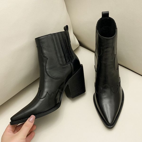 2020 cow new royal leather western suede ankle women's point kitty toe short heels winter cowboy woman boots i6h0, Black
2020 cow new royal leather western suede ankle women's point kitty toe short heels winter cowboy woman boots i6h0, Black