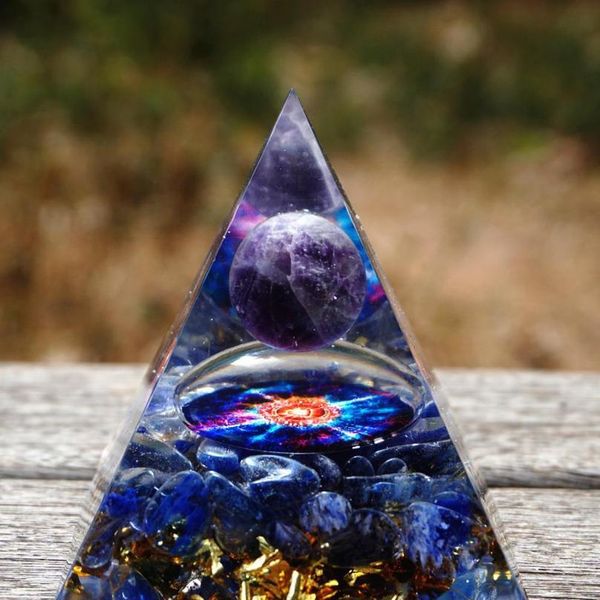 handmade orgonite pyramid 60mm amethyst crystal sphere & blue quartz pyramid orgone reiki energy healing me qylhiu, Black
handmade orgonite pyramid 60mm amethyst crystal sphere & blue quartz pyramid orgone reiki energy healing me qylhiu, Black