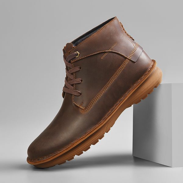 shoes designer genuine leather winter outdoor ankle casual sneakers lace up gentlemen charming boots men, Black
shoes designer genuine leather winter outdoor ankle casual sneakers lace up gentlemen charming boots men, Black