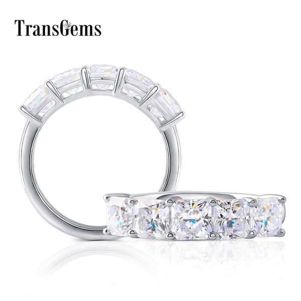 transgems geuine 14k white gold 5pcs 4*4 radiant cut f color moissanite half eternity wedding band engagement ring for women y200620, Slivery;golden
transgems geuine 14k white gold 5pcs 4*4 radiant cut f color moissanite half eternity wedding band engagement ring for women y200620, Slivery;golden