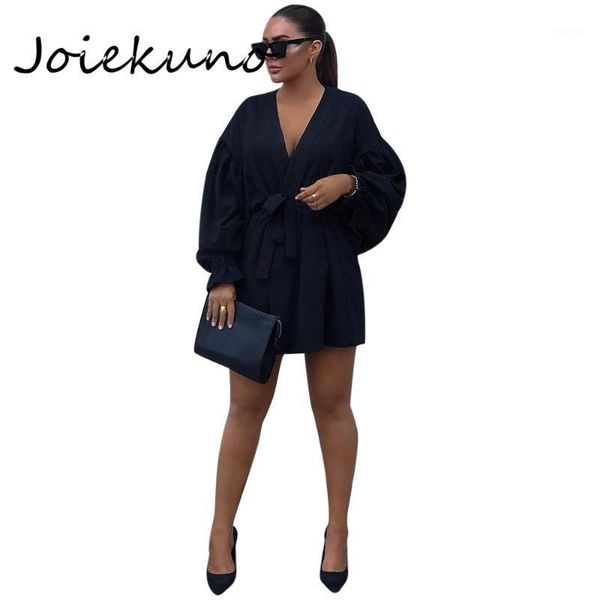 joiekuno 2020 deep v neck solid fashion mini party dress women sashes puff sleeve club short of women vestidos1, Black;gray
joiekuno 2020 deep v neck solid fashion mini party dress women sashes puff sleeve club short of women vestidos1, Black;gray