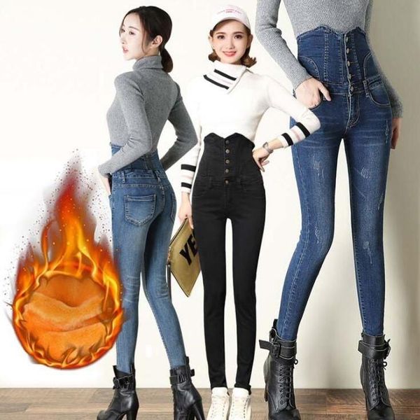 #3130 autumn winter high waisted fleece jeans women stretch denim single breasted skinny jeans feminino england style size 26-34, Blue
#3130 autumn winter high waisted fleece jeans women stretch denim single breasted skinny jeans feminino england style size 26-34, Blue