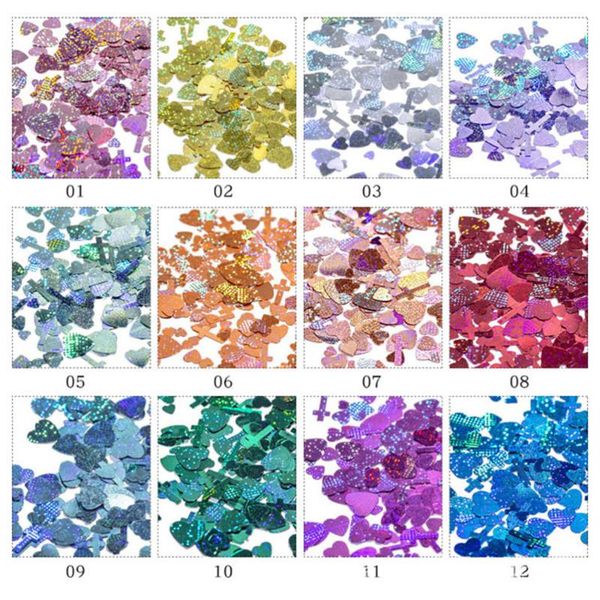 1 set 12 colors cross heart shape manicure decor nails glitter paillette sequins charming nail stickers, Silver;gold
1 set 12 colors cross heart shape manicure decor nails glitter paillette sequins charming nail stickers, Silver;gold
