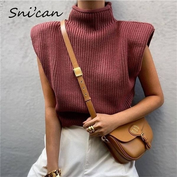 snican women's turtleneck sweater vest vintage autumn female jerseys mujer pull femme hiver za pullover sweter y201128, White;black
snican women's turtleneck sweater vest vintage autumn female jerseys mujer pull femme hiver za pullover sweter y201128, White;black