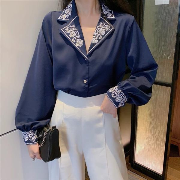 lady women embroidery blouse women's office loose casual buttons feme designer elegant shirt bottoming shirts for autumn udhea, Black
lady women embroidery blouse women's office loose casual buttons feme designer elegant shirt bottoming shirts for autumn udhea, Black
