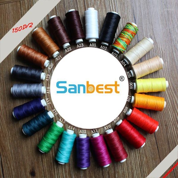 san50m/roll waxed sewing threads 150d flat durable strong bonded nylon leather sewing thread for craft shoes tools1, Black;white
san50m/roll waxed sewing threads 150d flat durable strong bonded nylon leather sewing thread for craft shoes tools1, Black;white